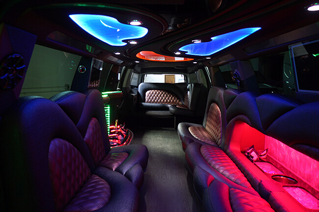Cadillac Escalade with disco ceiling