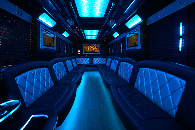 Party bus with dance halls